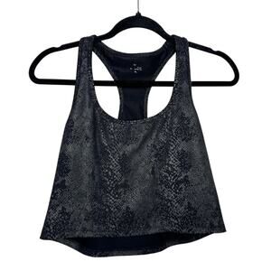 BEYOND YOGA / Viper first class black silver foil snake print tank top / XL